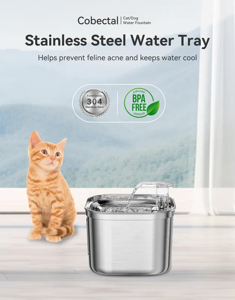  Cat Water Fountain Stainless Steel