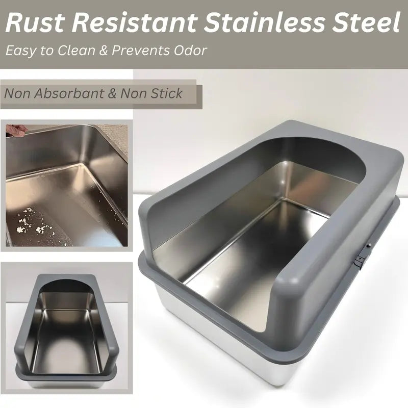 XL Stainless Steel Cat Litter Box