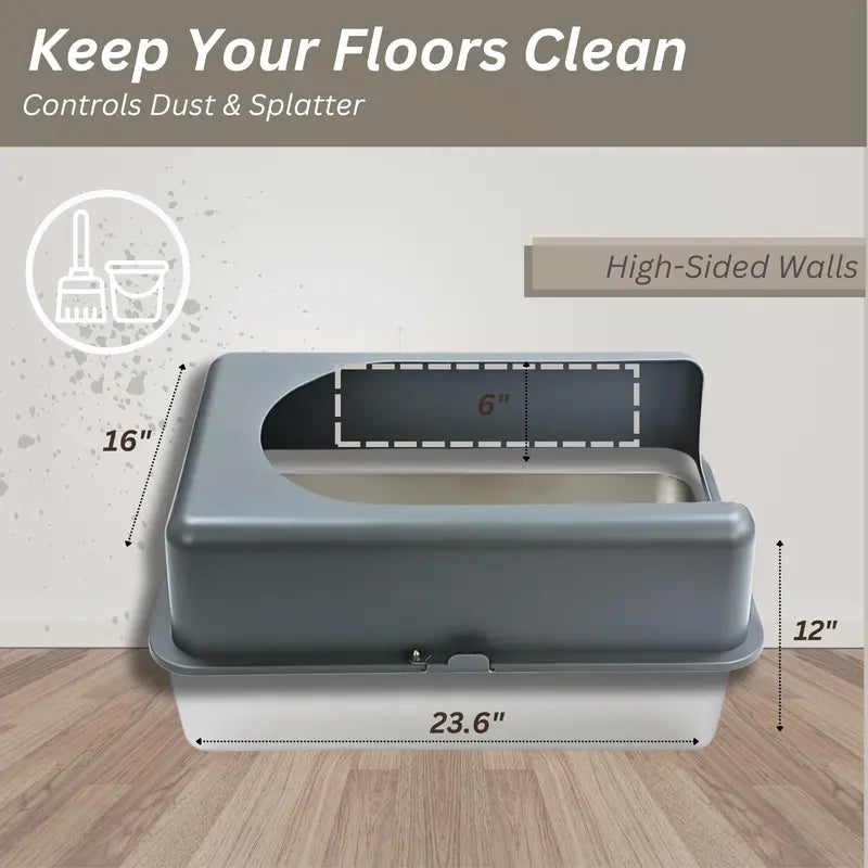 XL Stainless Steel Cat Litter Box