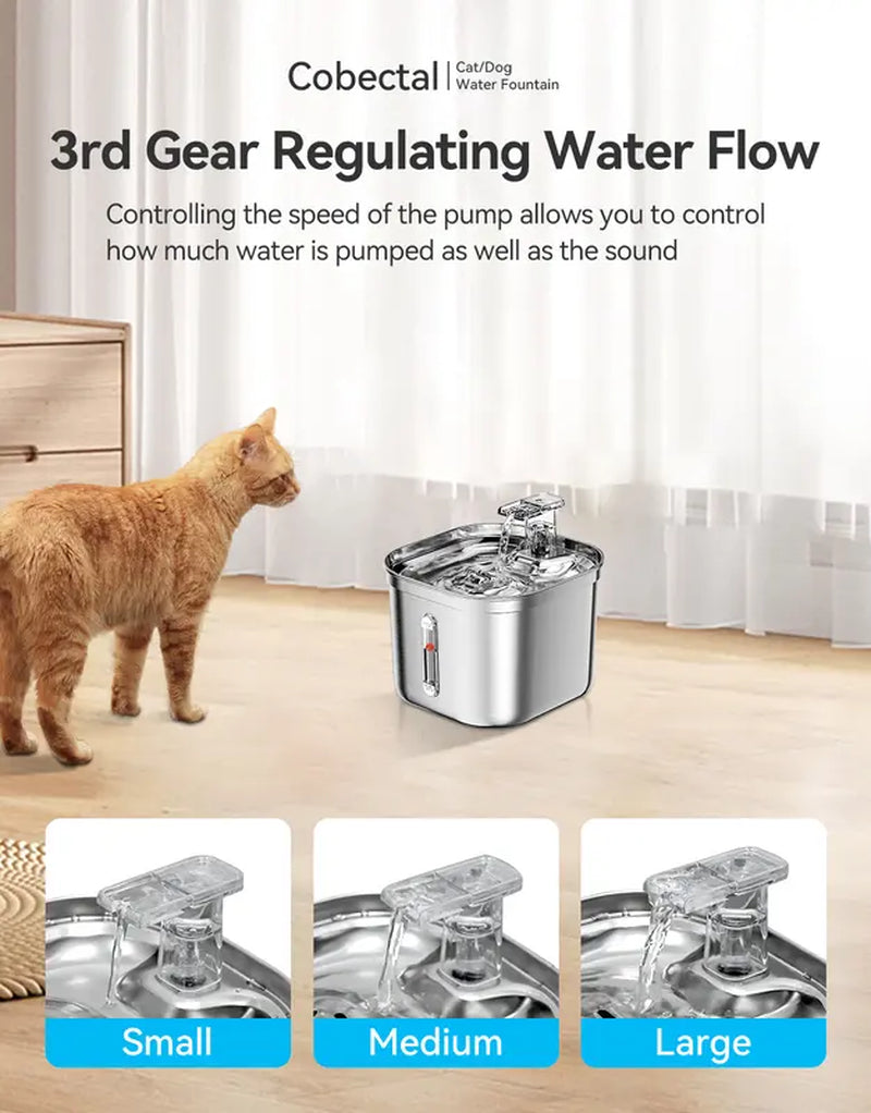  Cat Water Fountain Stainless Steel