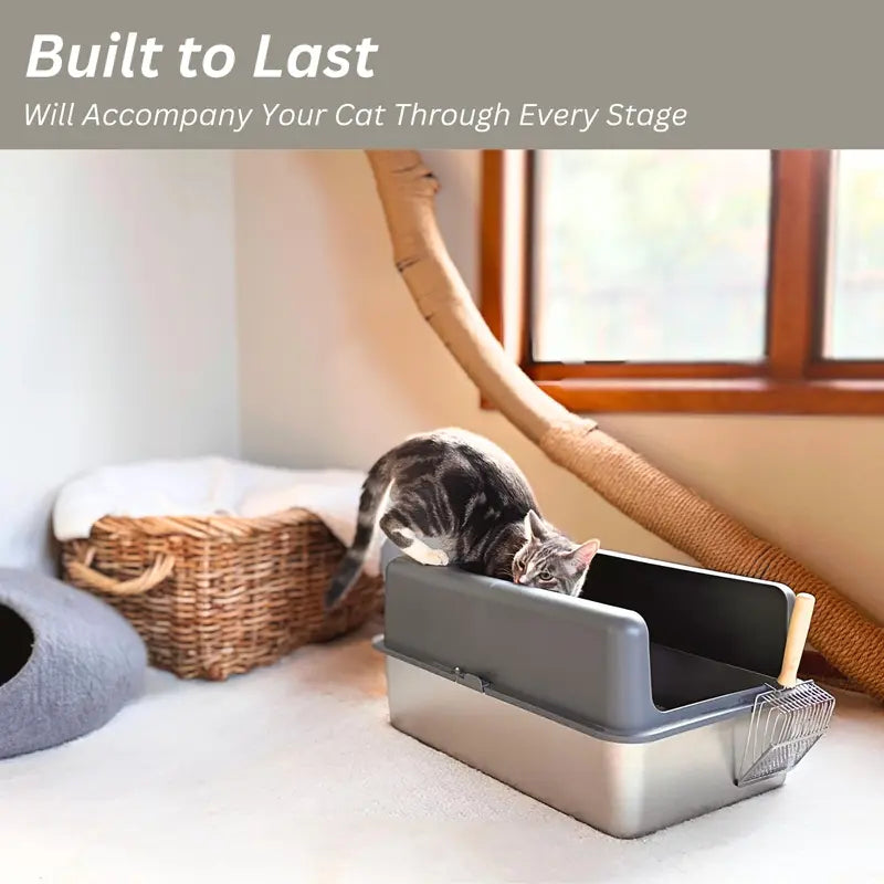 XL Stainless Steel Cat Litter Box