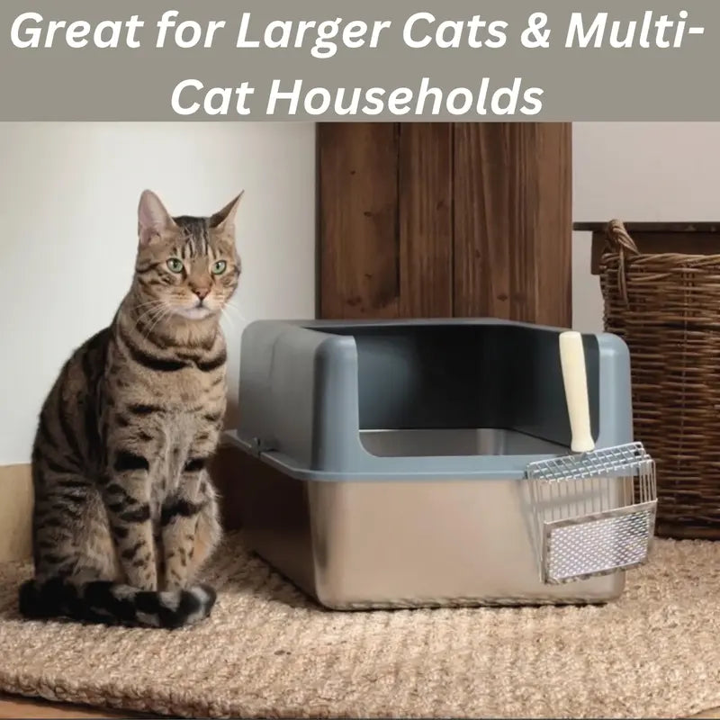 XL Stainless Steel Cat Litter Box