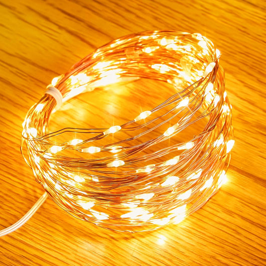 Fairy String Lights, 33Ft 100 LED Mini Battery Operated Fairy Lights Copper Wire Twinkle Lights Mason Jar Lights, Waterproof Starry Firefly Lights for Party Wedding Christmas Decor